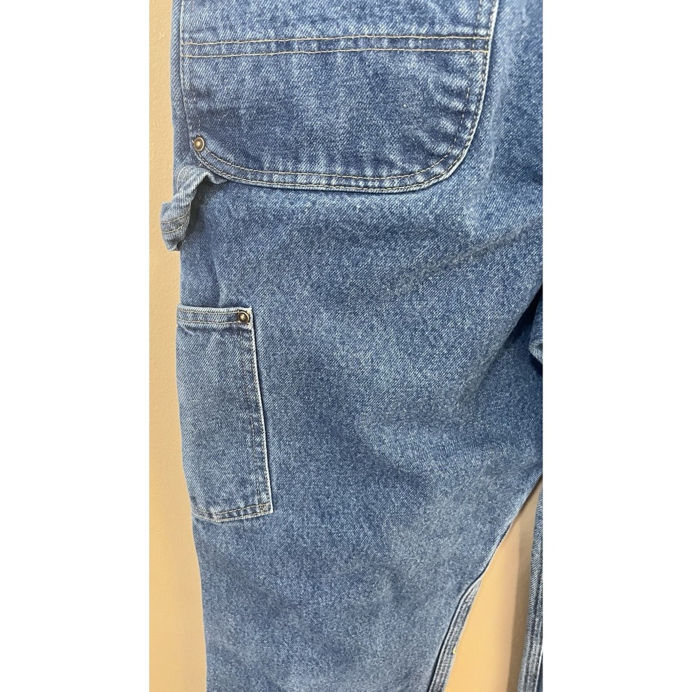Vintage Carhartt Double Knee Carpenter Pants Mens 36x32 Painted Faded Denim - Picture 9 of 16